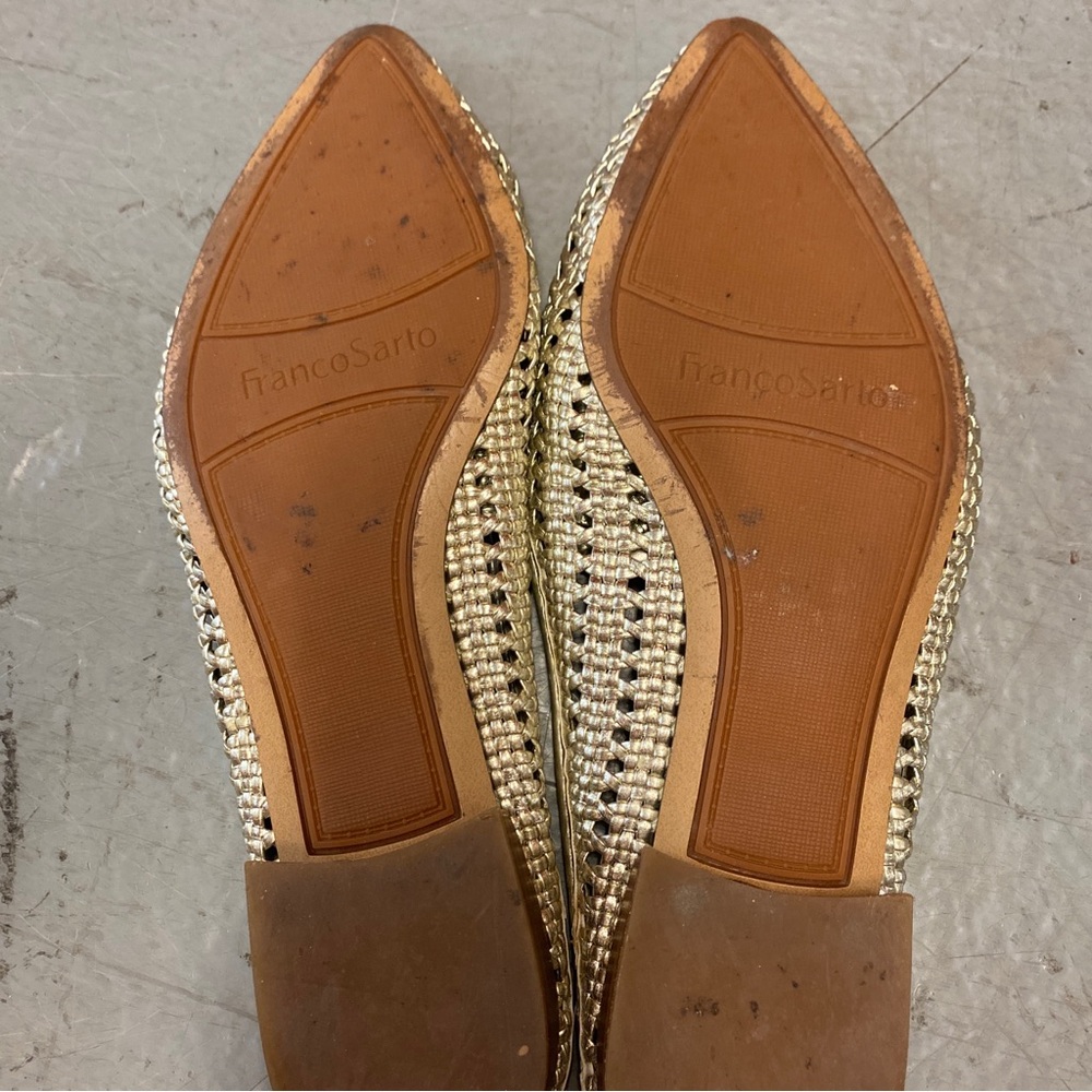 Franco Sarto Women’s Metallic Gold Woven Pointed-Toe Mule | Size 38 - Picture 5 of 5